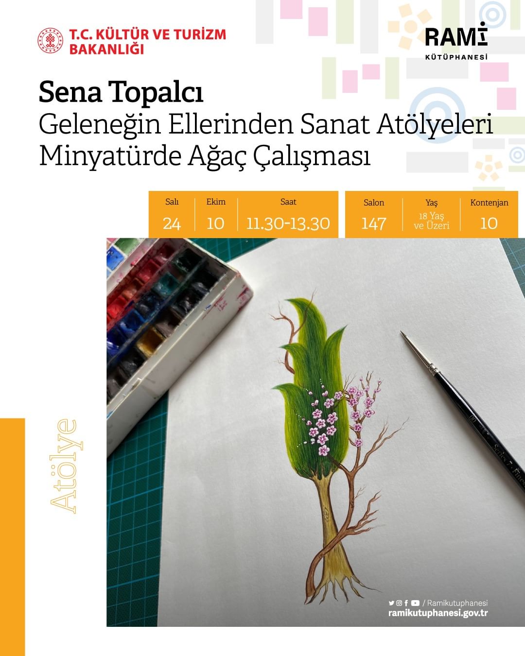 Rami Kütüphanesi - Sena Topalcı, Minyatürde Ağaç Çalışması